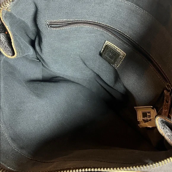 Frye Distressed Leather Shoulder Bag, Chocolate Brown - Picture 8 of 9